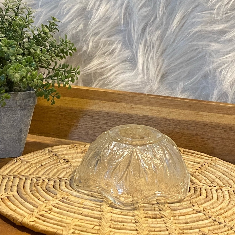 Vintage Indiana Glass Pebble Leaf Fairy Candle Lamp TOP ONLY for replacement
